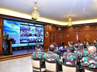 Panglima Kolinlamil Menghadiri Pembukaan Latihan Armada Jaya XLII Tahun 2024 Yang Dipimpin Langsung Kepala Staf Angkatan Laut (Kasal) Laksamana TNI Dr. Muhammad Ali, S.E., M.M., M.Tr.Opsla, Melalui Vicon