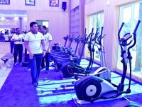 Kepala Staf Angkatan Laut Laksamana TNI Dr. Muhammad Ali,SE,M, M,M, Tr,Opsla, Meresmikan Renovasi Gedung Fitness Di Lingkungan Markas Besar Angkatan Laut Di Cilangkap