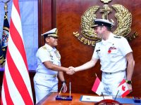 Kepala Staf Angkatan Laut Laksamana TNI Dr. Muhammad Ali,SE, M,M,M,Tr,Opsla, Menerima Kunjungan Kehormatan Commander of The Royal Canadian Navy