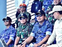 Kepala Staf Angkatan Laut Laksamana TNI Dr. Muhammad Ali,SE,M,M,M,Tr,Opsla, Turut Menyaksikan Fire Power Demo Latihan Angkasa Yudha Tahun 2024 Yang Diselenggarakan Oleh TNI AU