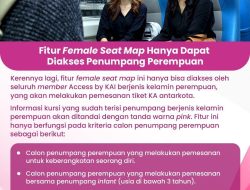 Manjakan Pelanggan Perempuan, KAI Tambah Fitur “Female Seat Map”, Daop 7 Catat 12.400 Pelanggan Tiba di Wilayah Daop 7 Madiun