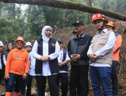Tinjau Longsor di Jalur Cangar-Pacet, Gubernur Khofifah Siapkan Penanganan Terpadu