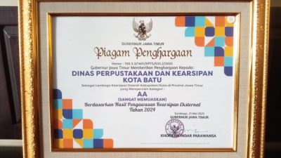 Disperpusip Kota Batu Mendapat Predikat Sangat Memuaskan dari Gubernur Jatim