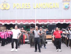 Olahraga Bersama di Mapolres Lamongan, Wujud Soliditas Kamtibmas