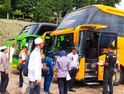 Cegah Laka, Tim Gabungan Gencar Operasi Rampchek Bus Pariwisata di Selecta Batu