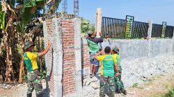 Satgas TMMD 125 Bojonegoro Bangun Pagar SDN Soko IV