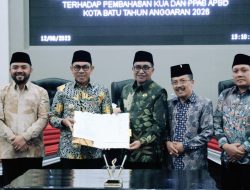 Rapat Paripurna DPRD Kota Batu Sepakati KUA-PPAS 2026, Ini 7 Proyek Prioritasnya
