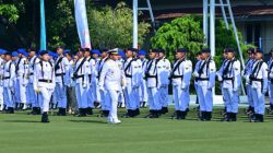 Kepala Staf Angkatan Laut Laksamana TNI Dr. Muhammad Ali,SE,,M,,M,M,Tr,Opsla, Memimpin Secara Langsung Upacara Peringatan Hari Jadi Ke-80 TNI Angkatan Laut