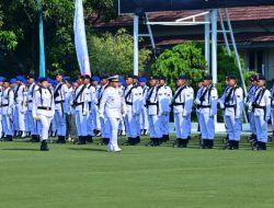 Kepala Staf Angkatan Laut Laksamana TNI Dr. Muhammad Ali,SE,,M,,M,M,Tr,Opsla, Memimpin Secara Langsung Upacara Peringatan Hari Jadi Ke-80 TNI Angkatan Laut