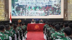 Panglima TNI Memberikan Pengarahan Kepada Personel Purna Tugas Kontingen Latihan Bersama Pertempuran Kota TNI Gelombang I