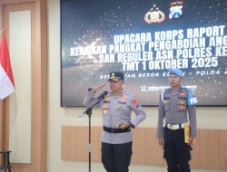 Dua Personel Polri dan Satu ASN Terima Kenaikan Pangkat di Polres Kediri