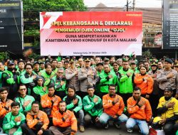 Solid! Ratusan Ojol di Kota Malang Ikrar Tolak Anarkis, Dukung Polri Amankan Kamtibmas