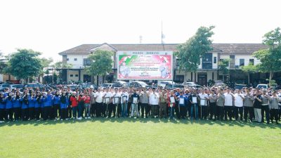 Pimpin Apel Akbar Kebangsaan Bersama Serikat Pekerja, Kapolres Jombang Ajak Jaga Kamtibmas