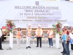 PT PMT Ciptakan Pencapaian Baru, Layani Kegiatan Pengapalan Petikemas Internasional Perdana MSC Group dari Kuala Tanjung ke Singapura