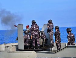 KRI Teluk Amboina-503 Dalam Rangka Operasi Trisula Jaya-25 Melaksanakan Latihan Penembakan